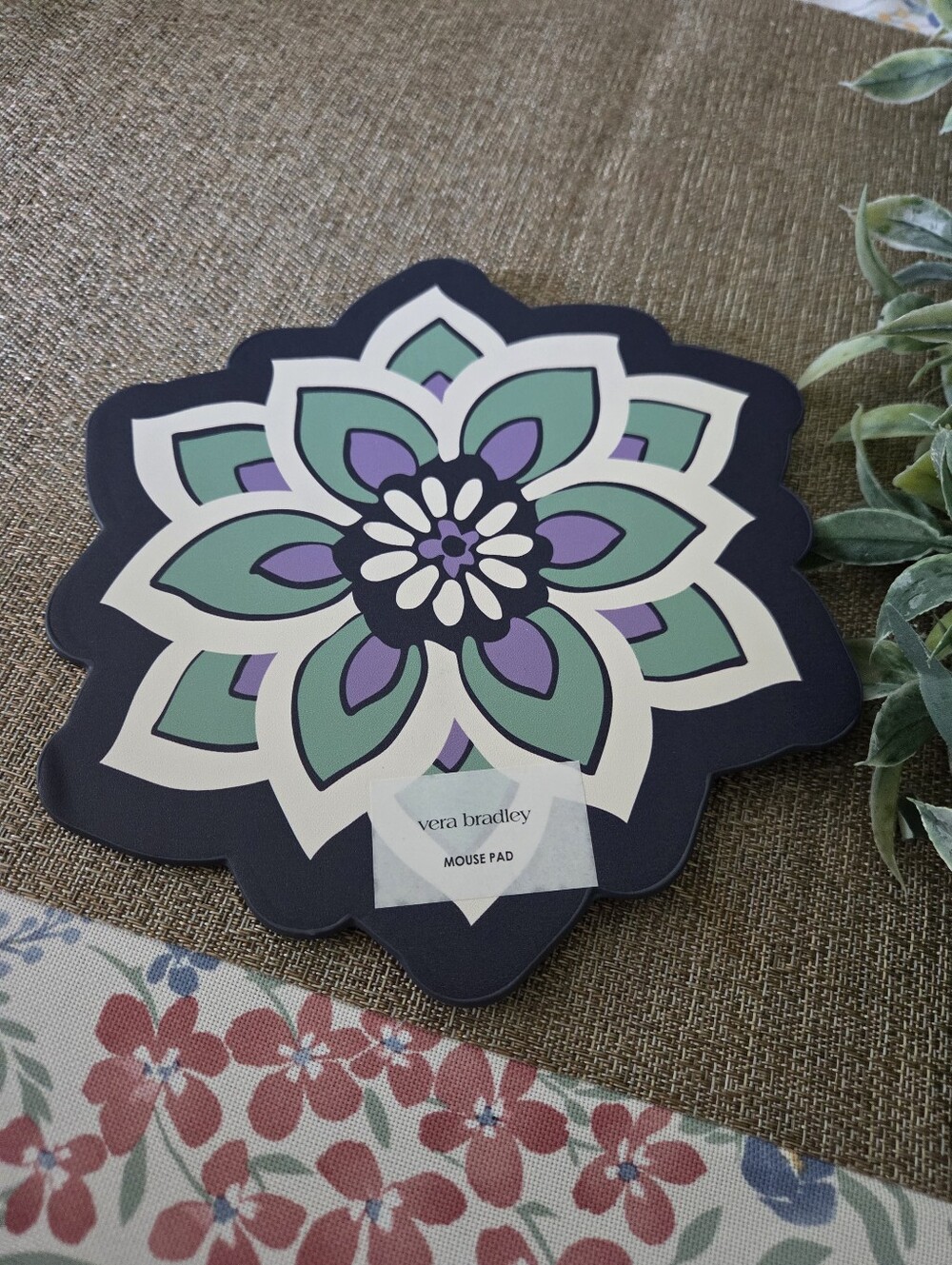 Vera Bradley Navy, Mint & Lavender Floral Mouse Pad